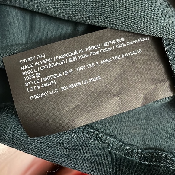 NWOT Theory tshirt size XL - Picture 4 of 4